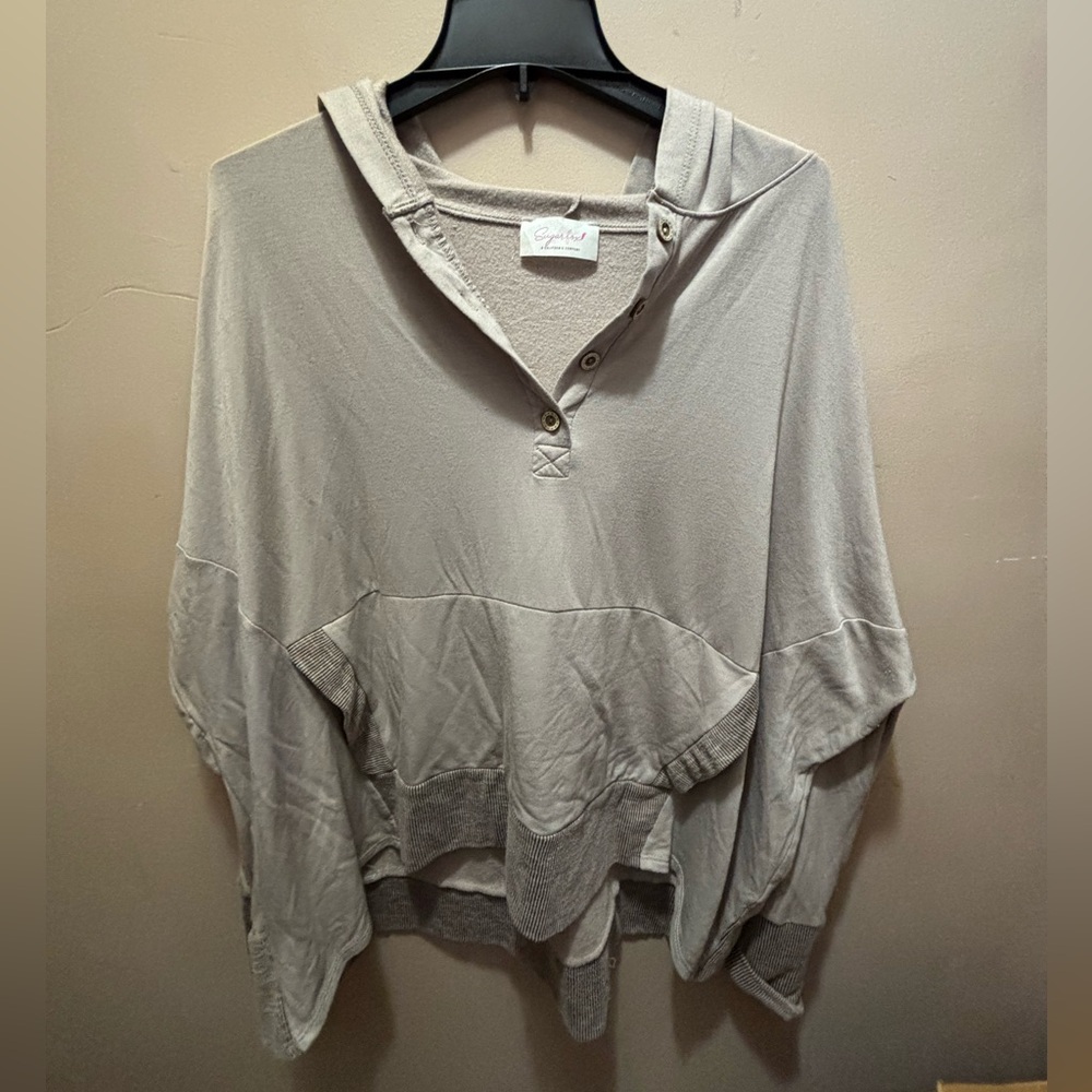 Sugarfox grey oversized light weight hoody with pockets‎ 1 xl career casual